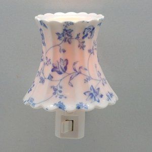 Blue Floral Lamp Nightlight (14k gold)/Oil Burner